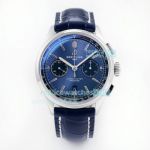 GF Factory Breitling Premier B01 Replica Watch Blue Chronograph Dial Leather Strap 42MM